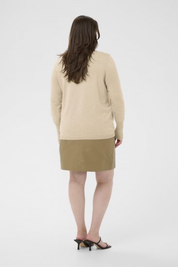 Kaffe Curve Lizzy Long Sleeve Pullover Feather Grey Melange - Maglioni lavorati a maglia - 
