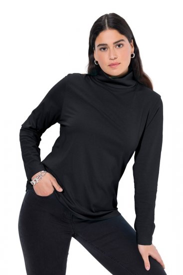 Ulla Popken Basic Long Sleeve Slim Fit Turtleneck Black - Felpe & felpe con cappuccio - Felpe, Hoodie e Maglieria Calda