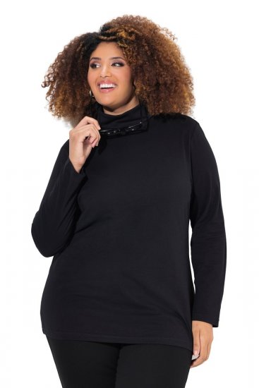 Ulla Popken Basic Long Sleeve Slim Fit Turtleneck Black - Felpe & felpe con cappuccio - Felpe, Hoodie e Maglieria Calda