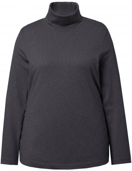 Ulla Popken Basic Long Sleeve Slim Fit Turtleneck Charcoal Grey Melange - Felpe & felpe con cappuccio - 
