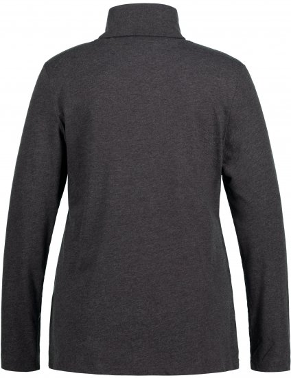 Ulla Popken Basic Long Sleeve Slim Fit Turtleneck Charcoal Grey Melange - Felpe & felpe con cappuccio - 