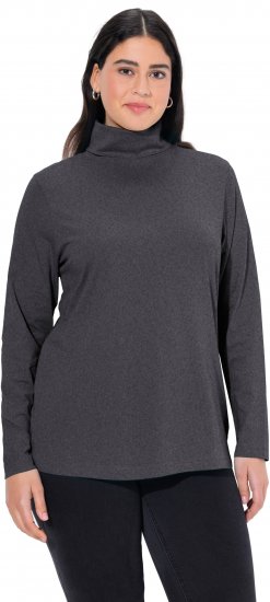 Ulla Popken Basic Long Sleeve Slim Fit Turtleneck Charcoal Grey Melange - Felpe & felpe con cappuccio - 