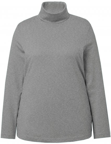 Ulla Popken Basic Long Sleeve Slim Fit Turtleneck Light Grey Melange - Felpe & felpe con cappuccio - 