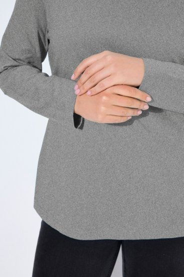Ulla Popken Basic Long Sleeve Slim Fit Turtleneck Light Grey Melange - Felpe & felpe con cappuccio - Felpe, Hoodie e Maglieria Calda