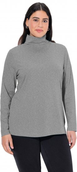 Ulla Popken Basic Long Sleeve Slim Fit Turtleneck Light Grey Melange - Felpe & felpe con cappuccio - 