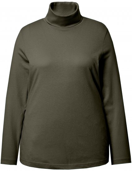 Ulla Popken Basic Long Sleeve Slim Fit Turtleneck Olive - Felpe & felpe con cappuccio - 