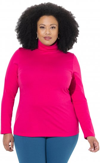 Ulla Popken Basic Long Sleeve Slim Fit Turtleneck Red Pink - Felpe & felpe con cappuccio - 