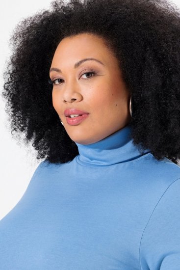 Ulla Popken Basic Long Sleeve Slim Fit Turtleneck Light Cornflower - Felpe & felpe con cappuccio - Felpe, Hoodie e Maglieria Calda