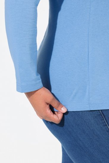 Ulla Popken Basic Long Sleeve Slim Fit Turtleneck Light Cornflower - Felpe & felpe con cappuccio - Felpe, Hoodie e Maglieria Calda