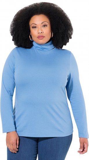Ulla Popken Basic Long Sleeve Slim Fit Turtleneck Light Cornflower - Felpe & felpe con cappuccio - 