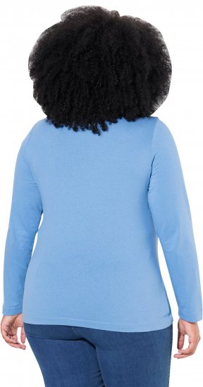 Ulla Popken Basic Long Sleeve Slim Fit Turtleneck Light Cornflower - Felpe & felpe con cappuccio - 
