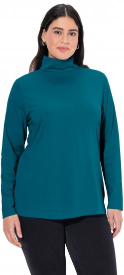 Ulla Popken Basic Long Sleeve Slim Fit Turtleneck Cerulean - Felpe & felpe con cappuccio - 