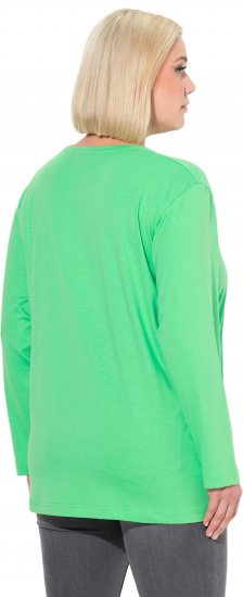 Ulla Popken Back To Basics V-Neck Relaxed Fit Cotton Tee Mint Green - T-shirt - 