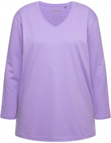 Ulla Popken Back To Basics V-Neck Relaxed Fit Cotton Tee Pale Lilac - T-shirt - 