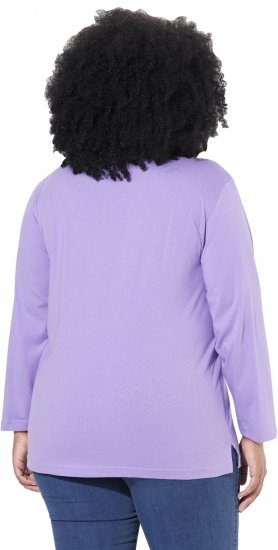 Ulla Popken Back To Basics V-Neck Relaxed Fit Cotton Tee Pale Lilac - T-shirt - 