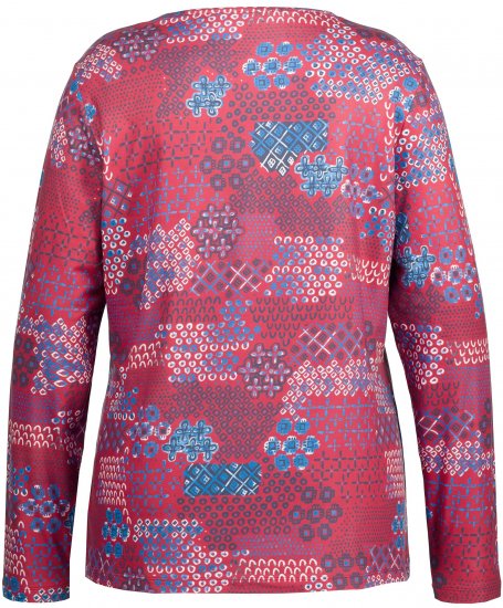 Ulla Popken Graphic Print Recycled Polyester Quick Dry Stretch Top Salsa Red - T-shirt stampate da donna - 
