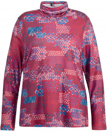 Ulla Popken Graphic Print Recycled Polyester Quick Dry Stretch Top Salsa Red - T-shirt stampate da donna - 