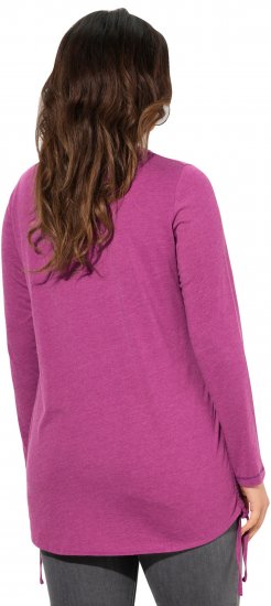 Ulla Popken Tie Hem Long Sleeve Graphic Tee Berry - T-shirt stampate da donna - 