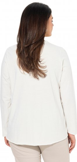Ulla Popken Star Long Sleeve Graphic Tee Off-White - T-shirt stampate da donna - 