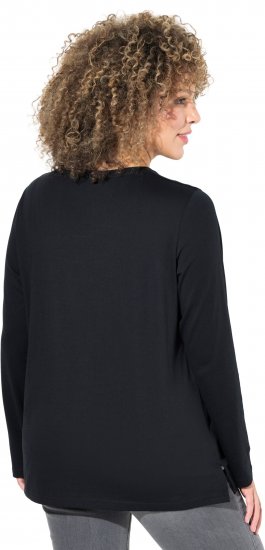 Ulla Popken Metallic Graphic Holiday Tee Black - T-shirt stampate da donna - 