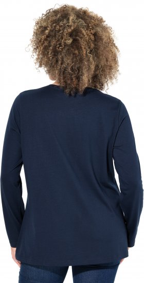 Ulla Popken Metallic Graphic Holiday Tee Navy - T-shirt stampate da donna - 