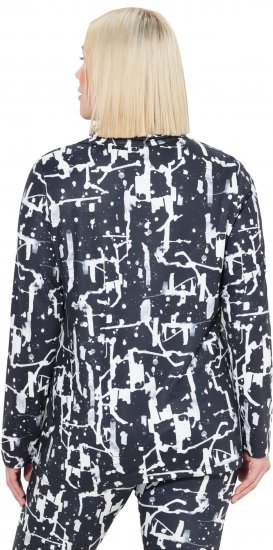 Ulla Popken Quick Drying Abstract Print Tee Black - T-shirt stampate da donna - 