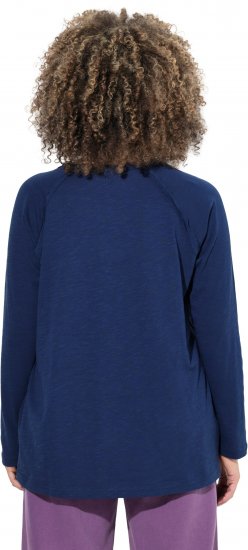 Ulla Popken Inverted Seam Long Sleeve Graphic Tee Ink Blue - T-shirt - 