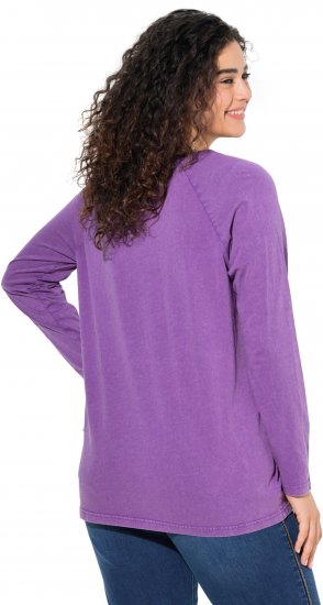 Ulla Popken Dream Rhinestone Lettering Long Sleeve Tee Light Plum - T-shirt stampate da donna - 