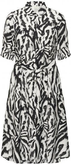 Kaffe Curve Alia Shirt Dress Black Chalk Animal - Vestiti midi - 
