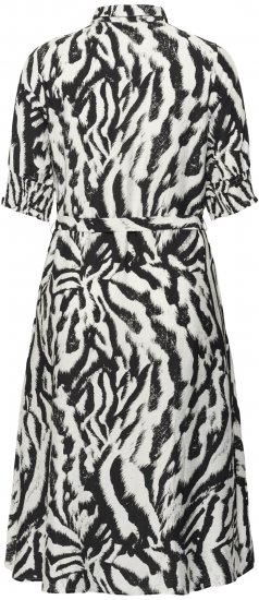 Kaffe Curve Alia Shirt Dress Black Chalk Animal - Vestiti midi - 