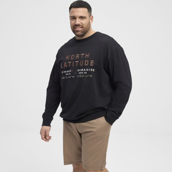 North Latitude Sweatshirt Black - Felpe & felpe con cappuccio - Felpe & Felpe con Cappuccio Uomo Taglie Forti