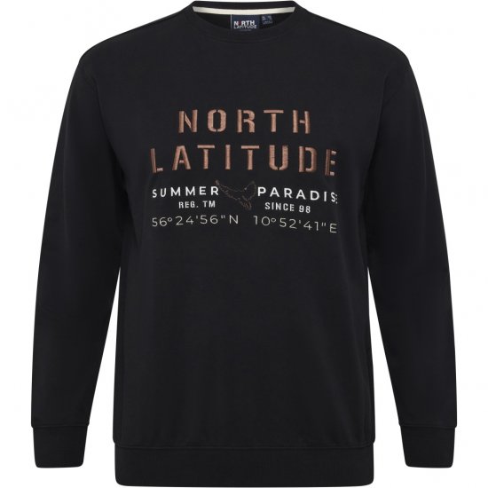 North Latitude Sweatshirt Black - Felpe & Felpe con cappuccio - Felpe & Felpe con Cappuccio Uomo Taglie Forti