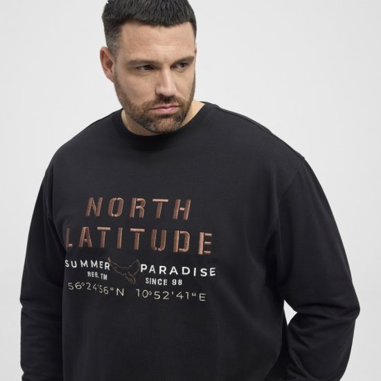 North Latitude Sweatshirt Black TALL - ABBIGLIAMENTO UOMO MT-6XLT - Taglie Tall Uomo
