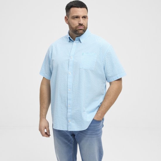 North Latitude Shirt Short Sleeve Turquoise - Camicie - Camicie Taglie Forti Uomo