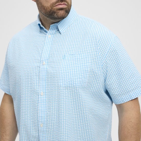 North Latitude Shirt Short Sleeve Turquoise - Camicie - Camicie Taglie Forti Uomo
