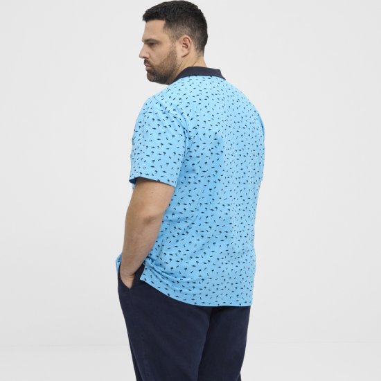 North Latitude Polo Pique Printed Turquoise - Polo - Polo Uomo Taglie Forti