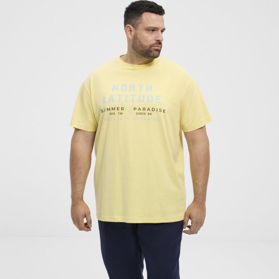 North Latitude T-Shirt Printed Short Sleeve Yellow - Magliette - Magliette Uomo Taglie Forti