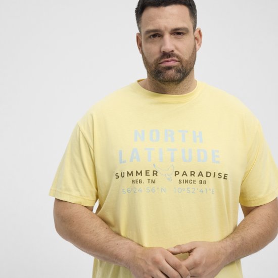 North Latitude T-Shirt Printed Short Sleeve Yellow - Magliette - Magliette Uomo Taglie Forti