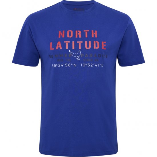 North Latitude T-shirt Printed Short Sleeve Blue - Magliette - Magliette Uomo Taglie Forti