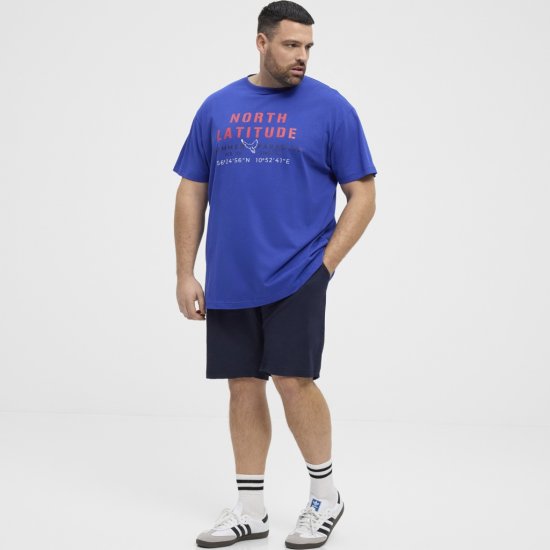 North Latitude T-shirt Printed Short Sleeve Blue - Magliette - Magliette Uomo Taglie Forti