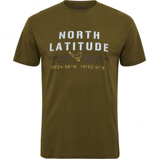 North Latitude T-Shirt Printed Short Sleeve Green - Magliette - Magliette Uomo Taglie Forti
