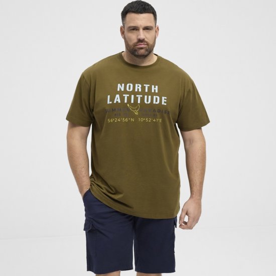 North Latitude T-Shirt Printed Short Sleeve Green - Magliette - Magliette Uomo Taglie Forti