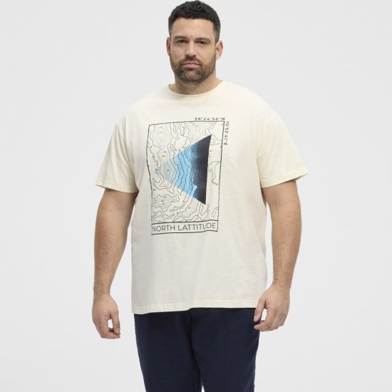 North Latitude T-shirt Printed Short Sleeve Off-White - Magliette - Magliette Uomo Taglie Forti