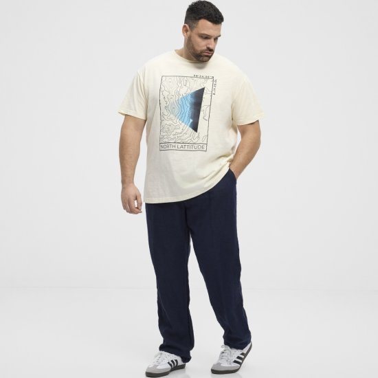 North Latitude T-shirt Printed Short Sleeve Off-White - Magliette - Magliette Uomo Taglie Forti