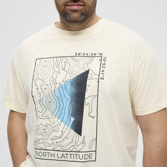 North Latitude T-shirt Printed Short Sleeve Off-White - Magliette - Magliette Uomo Taglie Forti