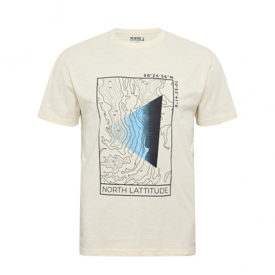 North Latitude T-shirt Printed Short Sleeve Off-White - Magliette - Magliette Uomo Taglie Forti