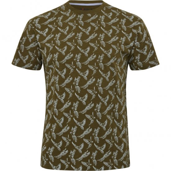 North Latitude T-shirt Allover Printed Green - Magliette - Magliette Uomo Taglie Forti