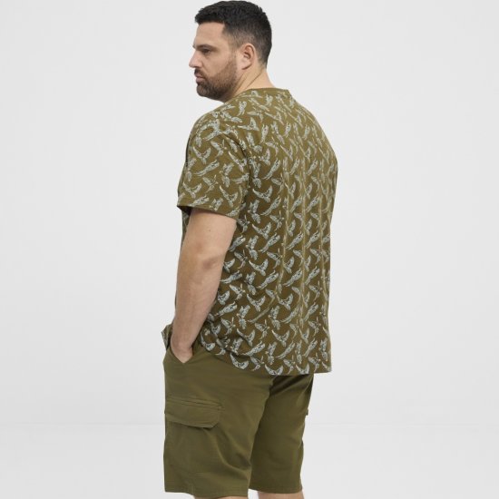North Latitude T-shirt Allover Printed Green - Magliette - Magliette Uomo Taglie Forti