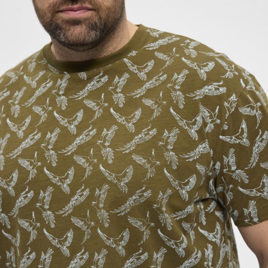 North Latitude T-shirt Allover Printed Green - Magliette - Magliette Uomo Taglie Forti