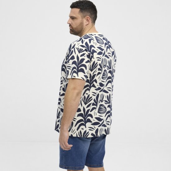 North Latitude T-shirt Allover Printed Navy - Magliette - Magliette Uomo Taglie Forti
